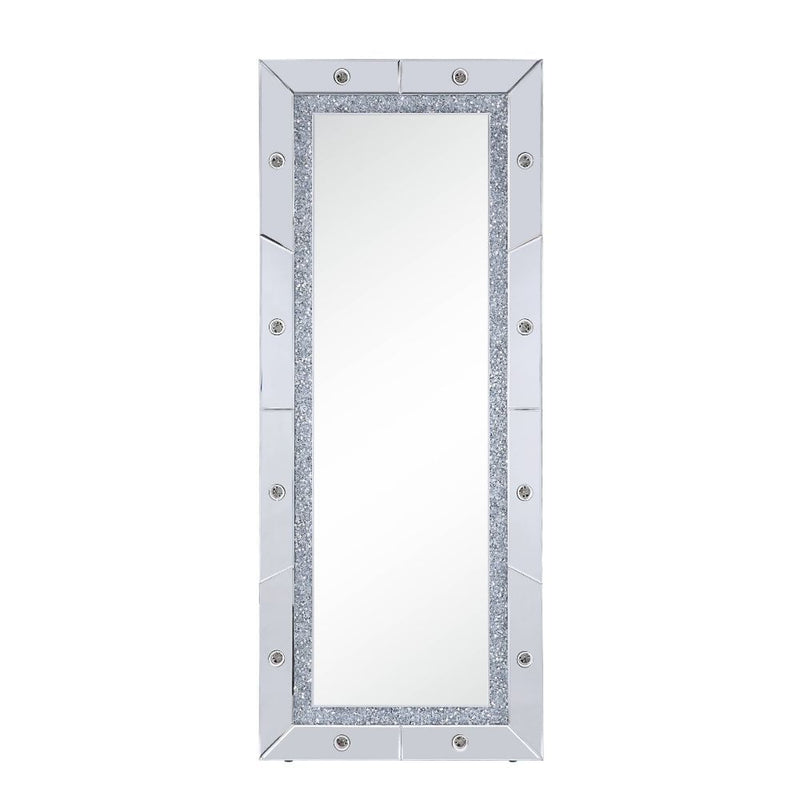Noralie - 63" X 26" Floor Mirror - Mirrored & Faux Diamonds