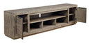 Krystanza - XL TV Stand w/Fireplace Option - Weathered Gray