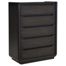 Leandro - 5-Drawer Bedroom Chest Of Drawers - Burnished Black