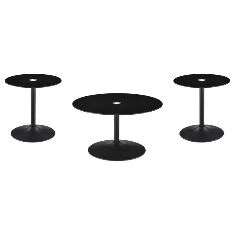 Ganso - Round Glass Top Coffee And End Table Set