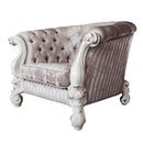 Versailles - Chair With 2 Pillows - Ivory Fabric & Bone White