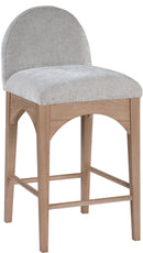 Waldorf - Chenille Stool With Natural Legs