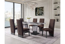D12 - 9 Piece Dining Room Set (Dining Table And 8 Dining Chair) - Black / White