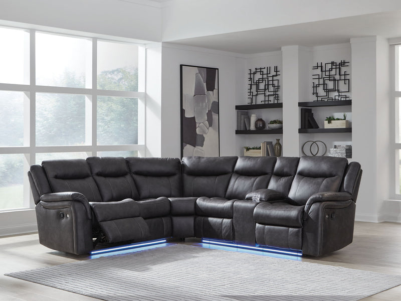 Sultan Meadow - 2-Piece Reclining Sectional - Carbon