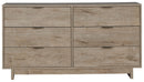 Oliah - Six Drawer Dresser - 31'' Height - Beige