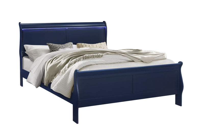 Charlie - 2 Piece King Bedroom Set (Bed And Nightstand) - Blue