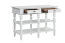 Rorratt - Kitchen Island - Marble Top & White