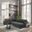 U2660 - Sectional With Pull Out Sofa Bed - Gray
