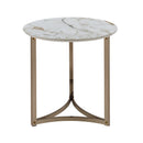 Zaidee - 23.5" End Table - Sintered Stone & Champagne