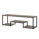 Idella - TV Stand - Rustic Oak & Black