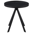 Briggs - Round Marble Printed Glass Top End Side Table