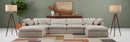Indulge - Linen 6 Piece Modular Double Chaise Sectional