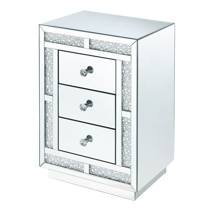 Mallika - Accent Table - Mirrored & Faux Crystals