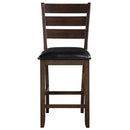Urbana - Counter Height Chair (Set of 2) - Black Synthetic Leather & Espresso