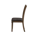 Nabirye - Side Chair (Set of 2) - Esspresso Synthetic Leather & Dark Oak