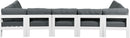 Nizuc - Outdoor Patio 7 Piece Modular Sectional With White Frame