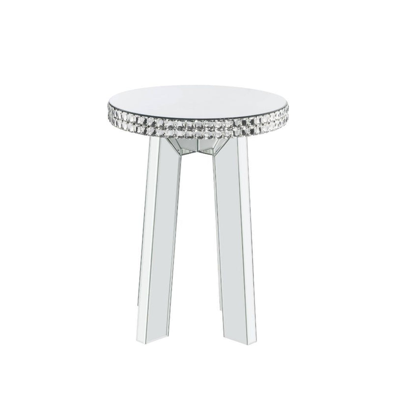Lotus - End Table - Mirrored & Faux Ice Cube Crystals