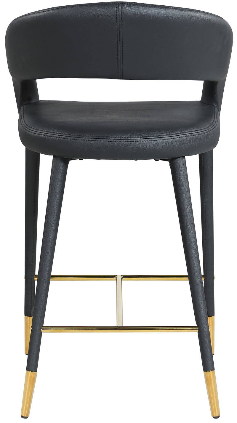 Destiny - Stool - Black- Faux Leather