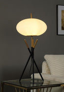 Layton - White Orb Shade Tripod Table Lamp - Black