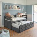 Darcie - Daybed With Trundle & Storage - Gray