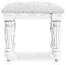 Kozlani - Vanity Upholstered Stool - White