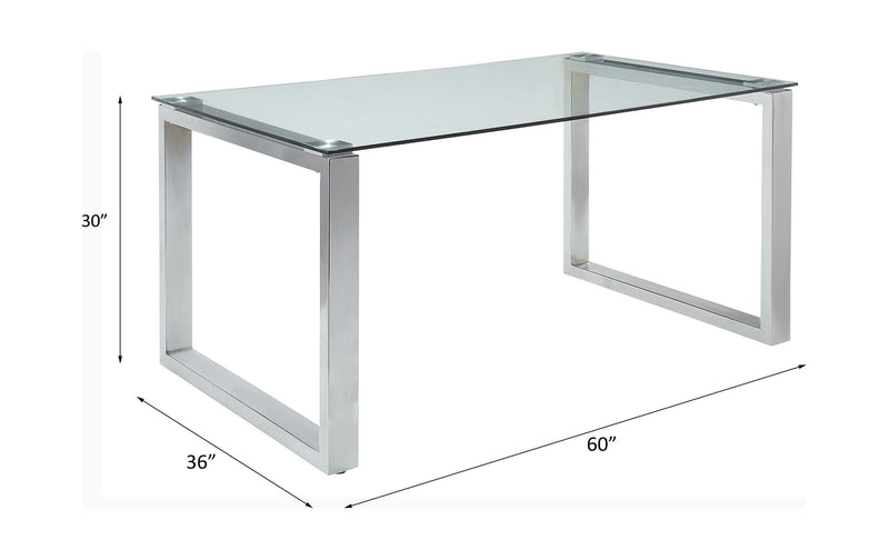 Abraham - Dining Table - Clear Glass Top & Chrome
