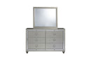 Riley - 4 Piece Full Bedroom Set (Bed, Dresser, Mirror, Nighstand) - Silver