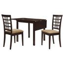 Kelso - 3 Piece Drop Leaf Dining Table Set - Cappuccino