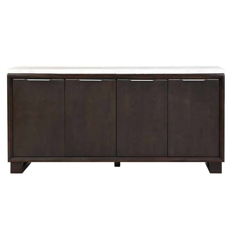 Edwyn - Server With Marble Top - Natural Marble Top & Espresso Finish