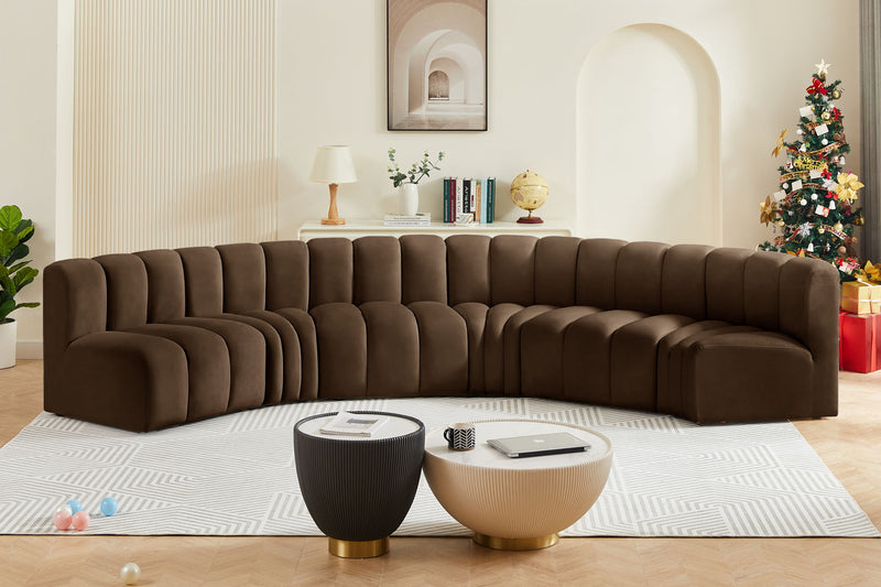Arc - Velvet 6 Piece U-Shaped Modular Sofa