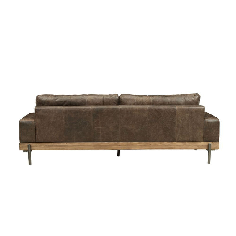 Silchester - Sofa - Distress Chocolate Top Grain Leather & Oak