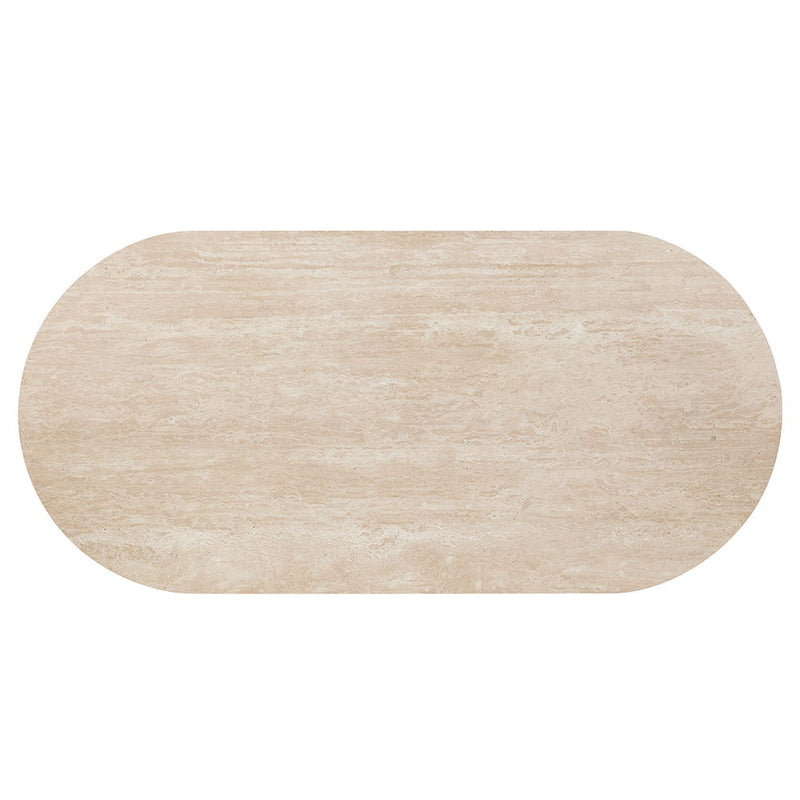 Leonardo - Dining Table - Travertine Top & Dark Oak