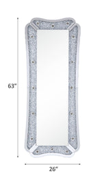 Noralie - 63" Floor Mirror With Faux Diamonds - Mirrored
