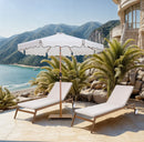 Amalfi - Aluminum Patio Umbrella - Light Brown Base / Light Brown Pole