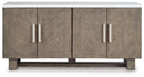 Loyaska - Extra Large TV Stand - Grayish Brown / White