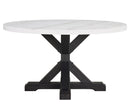 Varley - Genuine Marble Table - White & Charcoal
