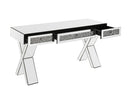 Noralie - 32" Writing Desk - Mirrored & Faux Diamonds