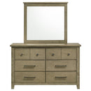 Hazlewood - 6-Drawer Bedroom Dresser With Mirror - Vineyard Oak