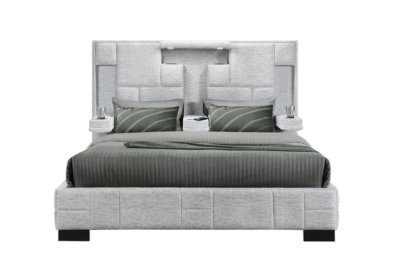 Oscar - Queen Bed Without Wood Trim - Gray