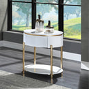 Daveigh - End Table - White High Gloss & Gold