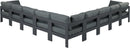 Nizuc - Outdoor Patio 9 Piece Modular Sectional With Gray Frame