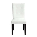 Hussein - Side Chair (Set of 2) - White Synthetic Leather & Black