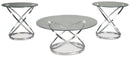 Hollynyx - Occasional Table Set (Set of 3) - Chrome Finish