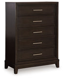 Neymorton - Five Drawer Chest - Dark Grayish Brown