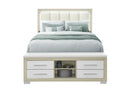 Emma - Queen Bed With LED And USB - Natural / White