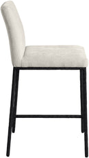 Reeves - Chenille Fabric Upholstered Counter Stool (Set of 2) - Black Base