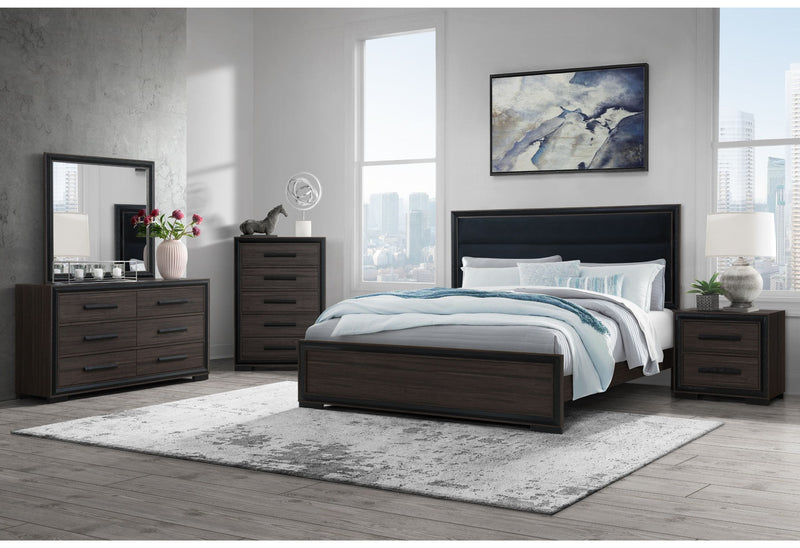 Amelia - 5 Piece King Bedroom Set - Brown