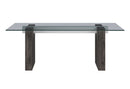 D4238 - 5 Piece Dining Room Set (Dining Table And 4 Dining Chairs) - Clear / Dark Brown / Light Gray