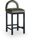 Conrad - Velvet Counter Stool With Black Legs