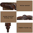 Dreena - Sofa With 5 Pillows - Two Tone Brown Synthetic Leather & Chenille Cherry